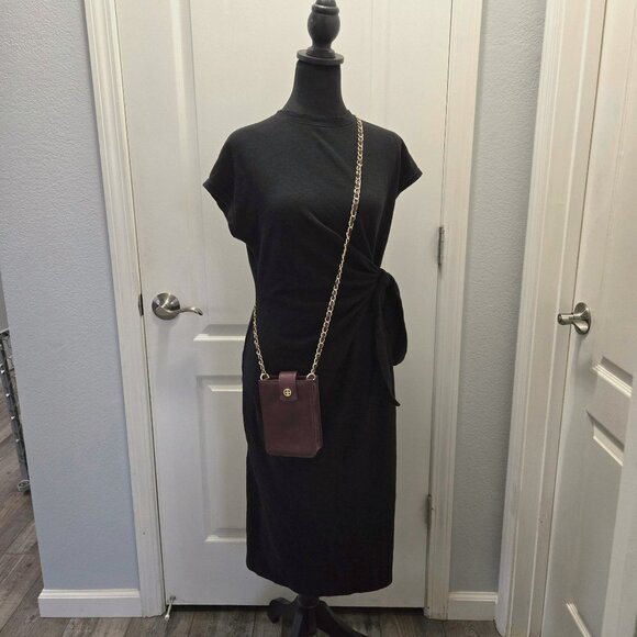 Sonoma Goods For Life® Tie Waist Knit Dress Sz M Black - Picture 2 of 12